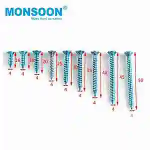 Furniture Drywall Screw Sharp Point Furniture Fixing Self Drilling Screw Countersunk Head Zinc Plated Metric Chipboard Screw