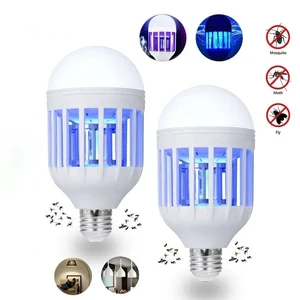 LED UV Bug Zapper Bulb, E27 Electric Mosquito Killer Lamp Fly Insect Trap for Indoor Outdoor