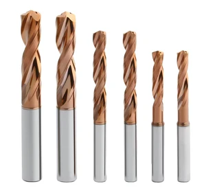High Hardness HRC55 Solid Carbide Full Shank Drill Bit Internal Coolant Wear Resistant Through Coolant Drilling Tool