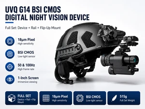 UVQ G14 Full Set PVS-14 Digital Night Vision Monocular Helmet Mount Kit BSI CMOS 18um Pixel IP67 Waterproof 500m-1000m Range
