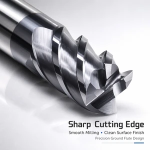 HRC58 4 Flutes Square Carbide End Mill AlTiN Coated Tungsten Steel Milling Cutter for Alloy Steel CNC Machining Tools