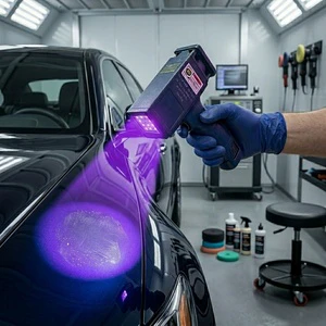 Rechargeable 365nm/395nm Handheld UV Lamp for Car Paint Repair & Inspection Portable UV LED Light Ultraviolet Detector Lamp