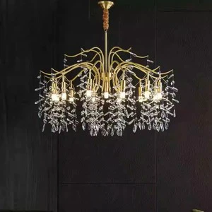 Luxury Branch Crystal Chandelier Nordic Design Shaped Living Room Dining Table Decoration Glass LED Pendant Lamp