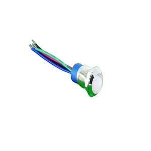 ELEWIND 12mm IP67-Sealed RGB LED Indicator Lamp Metal PM12G-D/Y/42RGB/12V Stainless Steel Pilot Lamp