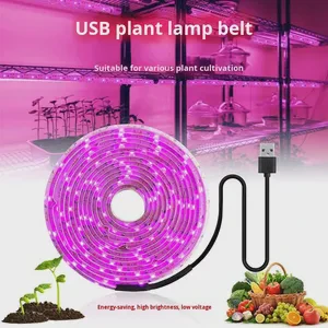 DC 5V USB Full Spectrum LED Grow Light 5m Plant Light Grow LED Strip Phyto Lamp for Vegetable Flower Seedling Grow