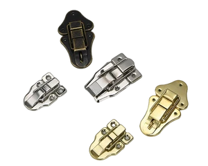 New Chinese Style Antique Tin Latch With Wooden Cases Lighted Fastener Duck Mouth Buckle for Boxes and Hardware Accessories