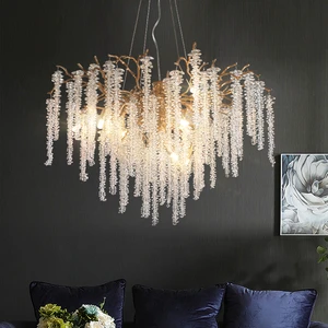 Light Luxury Solid Brass Crystal Chandelier, Creative Unique Art Lighting For Living Room, Dining Room, Bedroom, Study and Villa