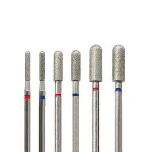Russian Manicure Accessories Diamond Nail Drill Bit Round Barrel Cuticle Nail Diamond Cutter Nail E-file Bits