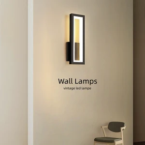 Luxury Wall Lights for Bedroom Bedside Modern Wall Lamps Lights for Home Square LED Iron Linear Wall Lamp