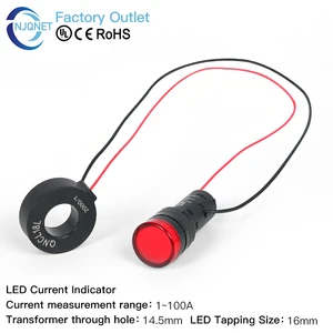 NJQNET QNCT18L 100A LED Current Indicator Power Warning Lamp Alarm Light Current Sensor Transformer Detection Monitoring Signal