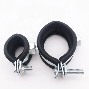 Wall Mount Pipe Clamp Carbon Steel M8rubber Pipe Clamps Heavy Duty Pipe Clamp