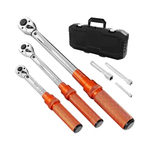 Professional Torque Wrench Set 1/2 3/8 1/4 3Pcs Click Torque Wrenches 10-170 FT.LB 5-45FT.LB 20-240IN.LB with 3pcs Adapter