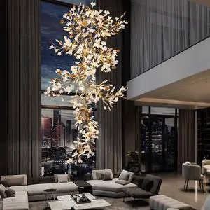 SIMIG Luxury Chandelier Adjustable Height Indoor Decor Fixture For Hotel&Villa