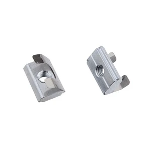 Factory Direct Sale Industrialization T Nut Zinc Blue Steel T Slot Nut 10 with Spring Sheet