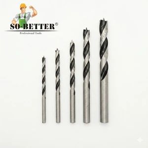 Factory direct Three-Point Brad Point Wood Drill Bit Round Shank For Wood