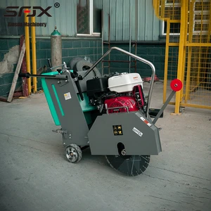 Q500 Road Saw Cutting Machine 11-13HP 500-600mm Blade 55L Water Tank 180mm Cutting Depth Diesel/Gasoline Engine Concrete Asphalt