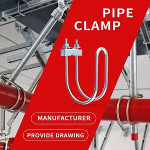 For FM Zinc Finish Carbon Steel OEM Seismic Support Double U Shape Water Sprinkler Tube Pipe Hanger Clip Clamp