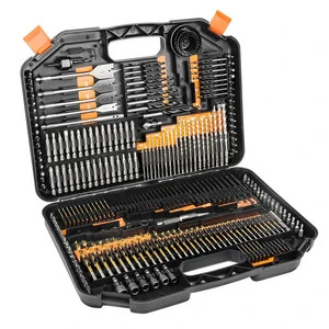 246 Pcs Combination Drill Bit Set HSS Metal Wood Masonry Concrete Bits