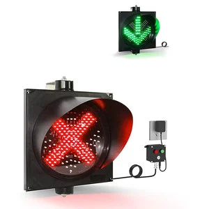 Outdoor Street High Brightness 300mm PC Material IP54 Safety Warning Red Cross Green Arrow Led Traffic signal Light