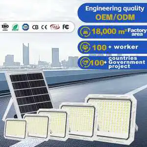 Low-price IP67 200W 300W ABS Garden Solar Lights LED Floodlights with 5-Year Warranty and Touch Control