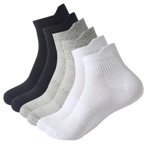 Custom Logo Men's Athletic Cotton Short Ankle Socks Classic Casual Sporty Design in Black Gray White