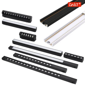Ultra-Thin Black & White Aluminum 10mm Light Rail Dali LED Rail Lighting System Recessed LED Track Light Magnetic Track Light