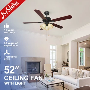 1stshine Coffee Shop AC Motor 52 Inch Indoor Decorative Ceiling Fandelier with Lamp