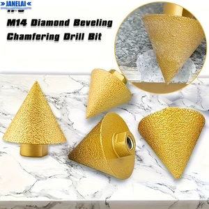 Janelai M14 Diamond Beveling Chamfering Drill Bit Tapered Engraving Polishing Wheel for Stone, Ceramic Tile, Marble