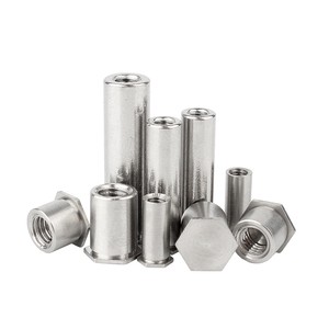M3M4M5 304 Stainless Steel Rivet Nut Column Blue White Zinc Pressure Riveting Blind Hole Stud Plate Screw M3 Thread A2/A4 Grade