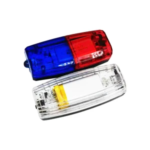 Red Blue LED Strobe Warning Light Flashlight Outdoor Security Patrol Reflective Shoulder Lamp Traffic Warning Emergency Plastic