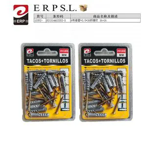 Expansion Tube and Screws Plastic Tools 6mm 3.5x30mm for Wood Fixing