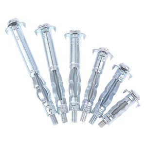 10pcs M4 Steel Hollow Wall Metal Anchor Kit Plasterboard Drywall Cavity Plug Dowel Ceiling Expansion Screws for Gypsum Board