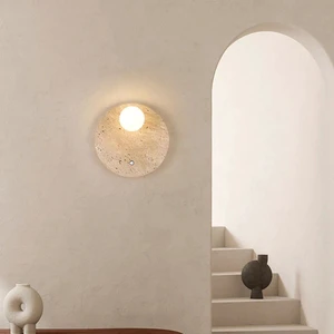 Wall Lamp for Bedroom Bed Corridor Designer Background Wall Decorative Nordic Modern Simple Yellow Cave Stone Glass wall lamp