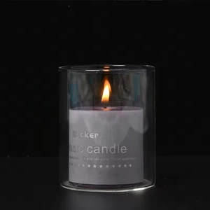 Hot Sale Glass Candle Holders Lanterns Candle Jars With Bamboo Lids Empty Glass for Candles