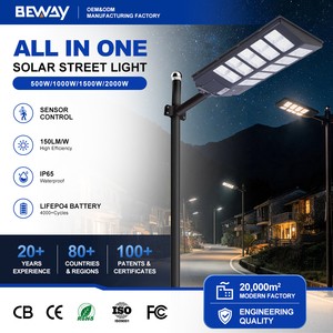 High Lumen Ip65 Outdoor Road Lamp With Sensor Remote Control 500w 1000w 1500w 2000w Led Solar Panel Street Lights