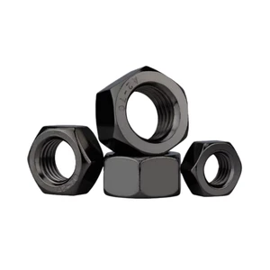 M8-1.25 Hex Nuts, Carbon Steel, Black Oxide, M8 X 1.25mm Hex Drive, Grade 8, Metric, , 13mm Width, 6.5mm Height