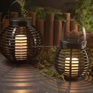 Antique Black Nordic Modern Portable Lantern Lamp Handmade Outdoor Decoration Waterproof Garden Camping Customized Candle Holder