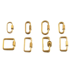 Wholesale Tarnish Resistant Stainless Steel Screw Carabiner Shiny Star Lightning Bolt Shape Clasp For Jewelry Making Accessories