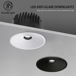 Indoor Aluminum Recessed Mounted Ceiling Down Light 3W 5W 7w 10W 12W COB Round LED Spot Downlights for Hotel or Supermarket