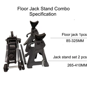Complete Auto Lift Set 2 Ton Low Profile Floor Jack Double Locking Jack Stands