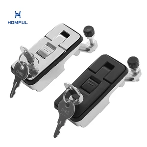 HOMFUL Zinc Alloy RV Compression Latch Keyed Push Button Lock Adjustable 20-35mm Door Thickness For Caravan And Boat