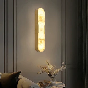 Natural Alabaster Wall Lamp Sconce Living Room Bedroom Hotels Bedside Wall Light
