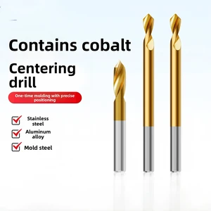 Center Drill Bit 90-Degree Extended Tungsten Steel Titanium-Coated Point Precise Positioning Drilling Holes Stainless Steel
