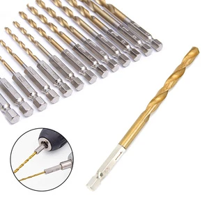HSS Tincoated Twist Drill Bit Hex Shank Twist Drill Bit For Metal Plastic Wood Aluminium Iron