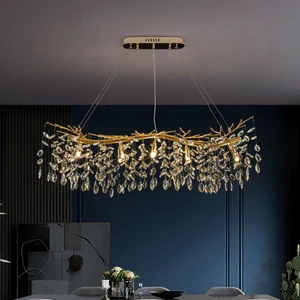 Light luxury crystal chandelier, modern French branch-shaped living room, dining and bed luxurious household