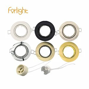 Metal Iron Mr16 Downlight Zinc Aluminium Alloy Gu10 White Flat Frame White Black Satin Nickle Gold Silver Frame Bracket