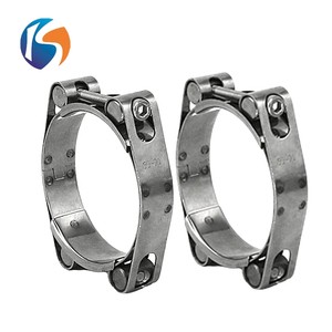 High Quality Stainless Steel Heavy Duty Double Bolt Hose Clamp with Factory Price
