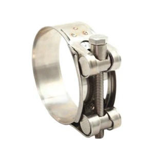 High Quality Robust Heavy Duty Stainless Steel Single Bolt Hose Clamp-Metric & Inch