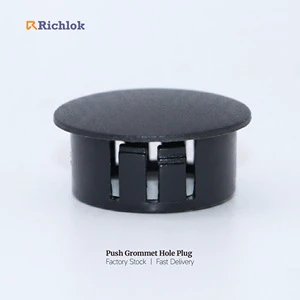 Black Nylon Snap Fit Hole Plug Plastic Push-in Panel Grommet for Furniture Cabinet & Electronic Enclosure