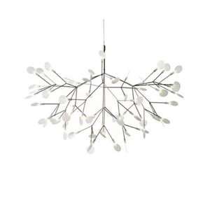 Modern LED Hanging Pendant Lamp Firefly Suspension Tree Branch Chandelier Jungle Stem Leaves 3000K Warm White Light 50,000 Hours